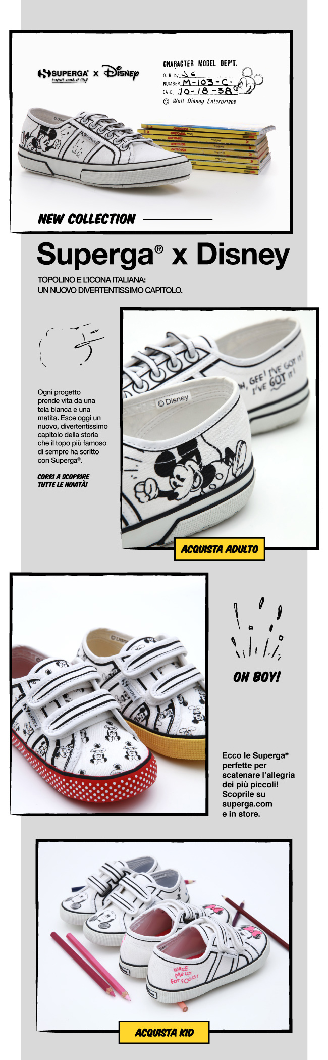 superga fumetti bianco e nero